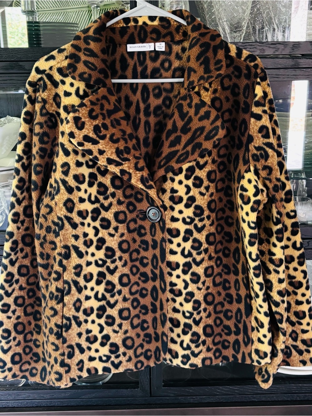 Susan Graver Leopard Print Polyester Jacket
